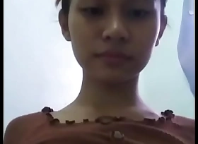 Hot young khmer piece of baggage taking selfie with naked body