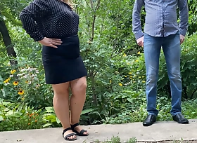 Mother holds stepson's horseshit measurement he pisses outside