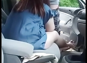 Dogging wife deepthroat successive panhandler cock surrounding car