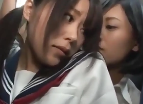 Japanese Misapplied Lesbians on a catch train 1