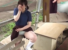 Japanese girl humping on the canteen