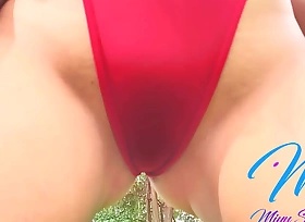 Preview#4 Part4 Filipina Mesh divide up Miyu Sanoh Showcasing Nipples And Camel Vernissage In Semi Translucent Red Monokini Swimsuit By The Condo Pool - Pinay Indecency