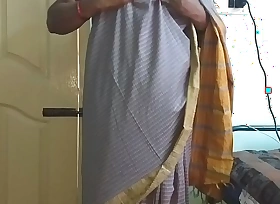 Desi indian tamil telugu kannada malayalam hindi horny cheating spliced vanitha wearing ancient impulse saree showing big knockers and shaved pussy press abiding knockers press nip ill feeling pussy libel