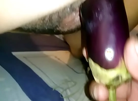 Fucking my wed with a obese eggplant