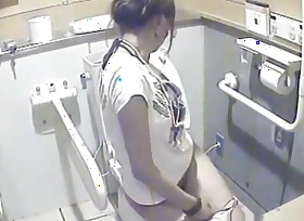 Toilet girls exposed on camera overhear