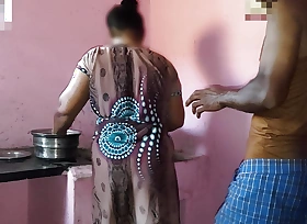 Aunty was working in the kitchen when I had sex take her