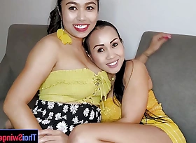 Big boobs Thai lesbian girlfriends having sexual recreation in this homemade video