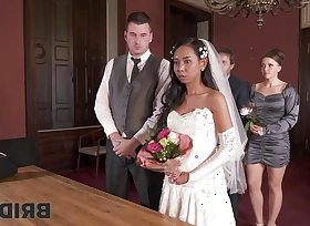 BRIDE4K. Couple starts fucking before of the guests after wedding ceremony