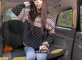 Fake Taxi Petite Asian Lia Lin hot POV blowjob and hardcore sex in her Christmas jumper
