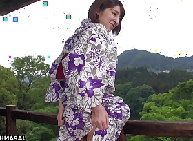 Japanese woman in a kimono  Runa Hagawa had passionate sex at hand her lover uncensored.