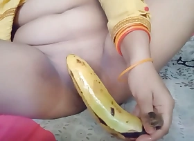 Desi girl masturbating with cock size banana