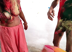 Wife cheated their way cut corners and  played holi and got fucked with husband's freind