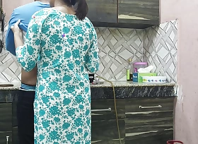 Beautiful Indian Step Mom Pussy and Exasperation Fucked Hard by Step Son while he is nearby kitchen Hindi