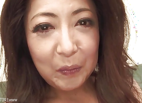 Japanese milf is pleasured by her daughter's boyfriend and her wet hairy pussy shakes!