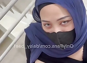 Girlfriend with a plump hijab