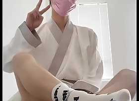 asian hanfu milquetoast femboy twink white socks anal and huge cumshot