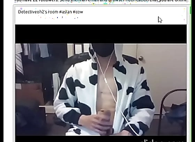 Asian webcam defy in cow suit