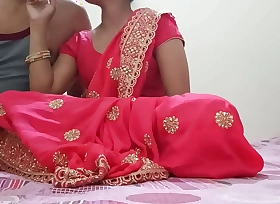 Indian Desi newly married hot bhabhi was fucking on dogy style position with devar in clear Hindi audio