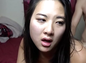 Asian Girlfriend CUM dripping out be beneficial to her cookie charges hotpot @SukiSukiGirl