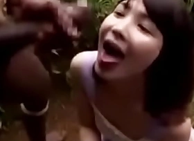 Asian tourisist sucking PNG Cock