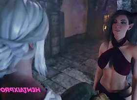 Ciri seduced and fucked by big cocked succubus - A witcher parody 2024