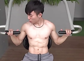 Open-air exercising and showing his fitness and hot body!