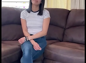 Casting couch with morose Asian Milf