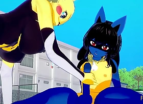 Pokemon Hentai Floccose Yiff 3D - Lucario x Pikachu eternal mating - Japanese asian manga anime game porn fervour