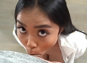 Asian stepsister down on depose no to knees together with makes me cum in depose no to mouth