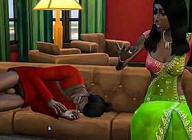 Indian step sister catches her naked on the couch in the living room and this excited him uncompromisingly much and fucked him - desi teen sex