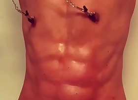 Horny Chinese guy nipple ordinance dado hot body