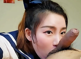Chinese Student Giving Passionate Blowjob and Cum around Mouth - NicoLove