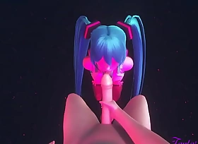 Vocaloid Hentai 3D - POV Miku Blowjob in a Striptease Club