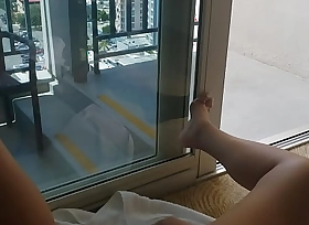 Asian PinayPussy Masturbating with reference to Hotel Window